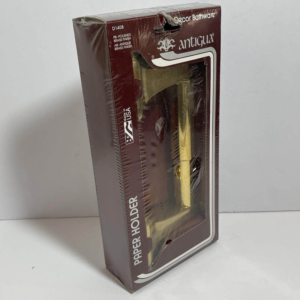 Decor Bathware Antigua Paper Holder D1408 Polished Brass Finish NOS Made USA MCM - Picture 11 of 11